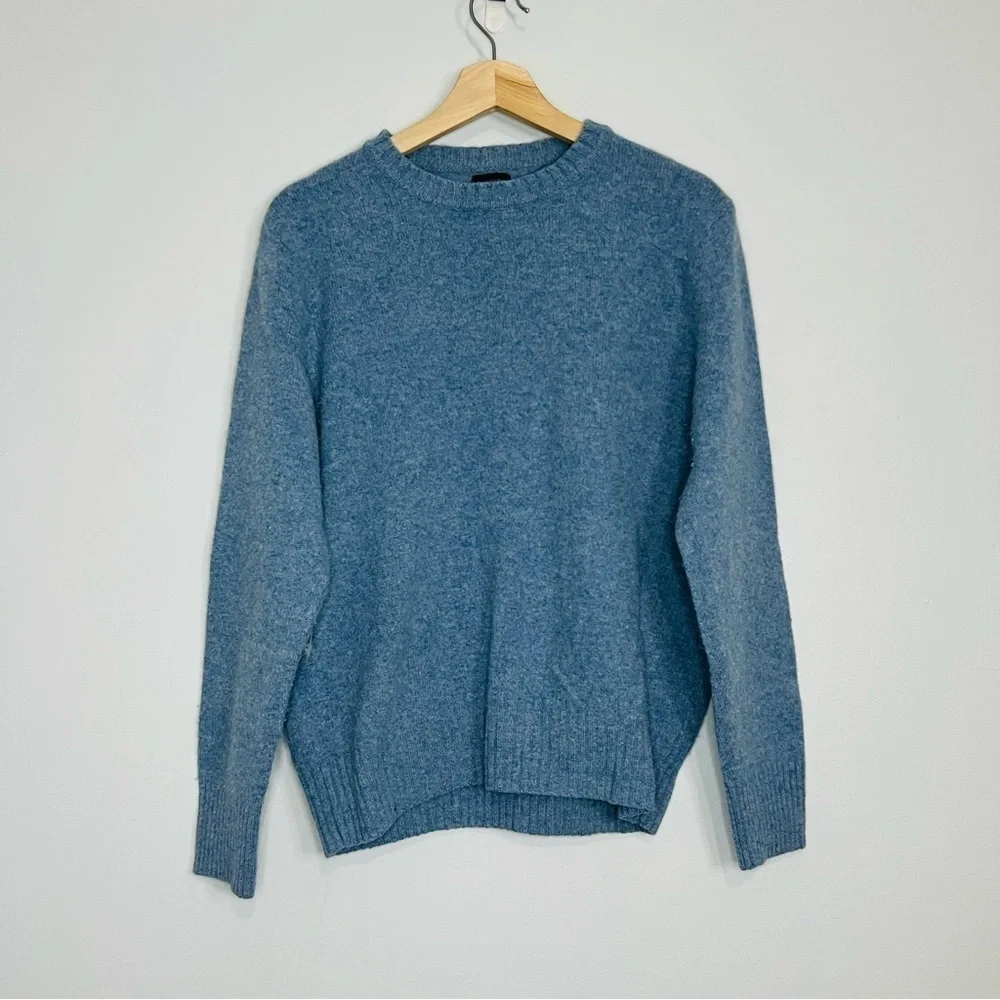 J. Crew Blue Wool Blend Pullover Crew Jumper Large
